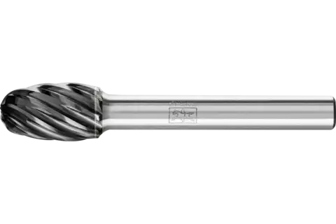 Fresa de metal duro de alto rendimiento INOX forma de gota TRE Ø 10x16 mm, mango Ø 6 mm, HICOAT acero inoxidable 1