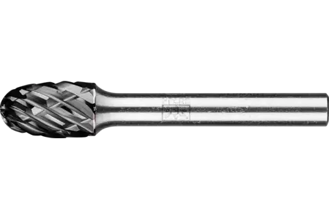 Fresa de metal duro de alto rendimiento STEEL forma de gota TRE Ø 10x16 mm, mango Ø 6 mm, HICOAT para acero 1