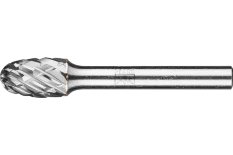 Fresa de metal duro de alto rendimiento STEEL forma de gota TRE Ø 10x16 mm, mango Ø 6 mm, para acero 1