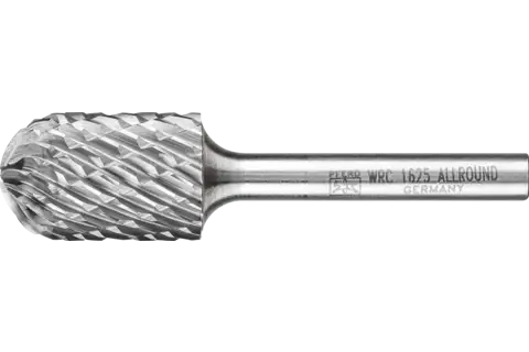 Fresa de metal duro de alto rendimiento ALLROUND forma cilíndrica redonda WRC Ø 16x25 mm, mango Ø 6 mm, basto universal 1