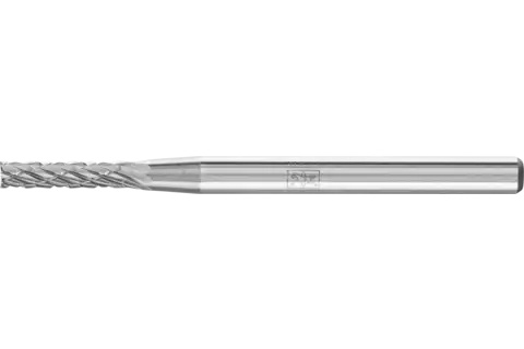 Hardmetalen stiftfrees cilinder ZYAS met kopvertanding Ø 02x10 mm stift-Ø 3 mm Z3P universeel middel met kruisvertanding 1